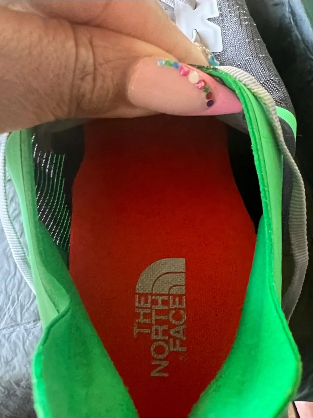 The North Face Men’s Sneakers - Neon Green, Gray & Orange Accents